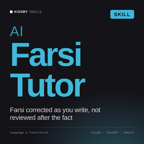 AI Farsi Tutor AI skill by KissMySkills, cover