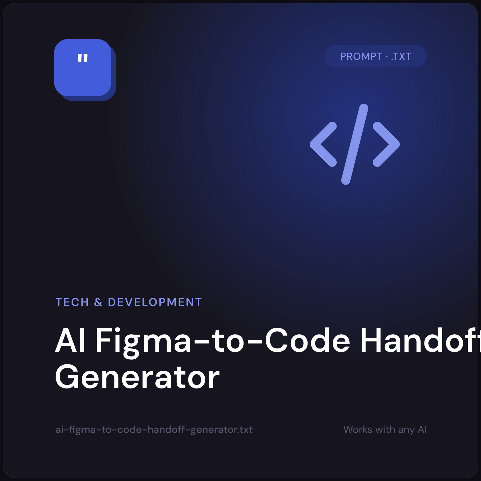AI Figma-to-Code Handoff Generator — AI prompt pack cover