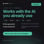 The AI Financial Planner AI prompt works with Claude, ChatGPT, Gemini and any AI chat, 30-day money-back guarantee
