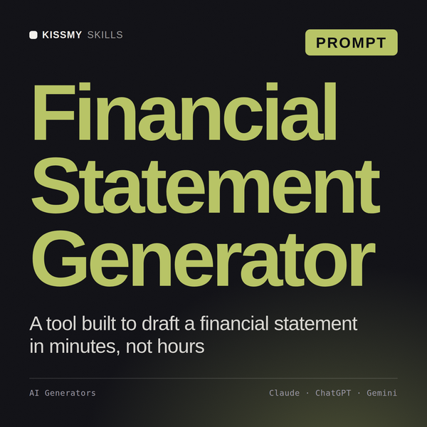 Financial Statement Generator AI prompt by KissMySkills, cover