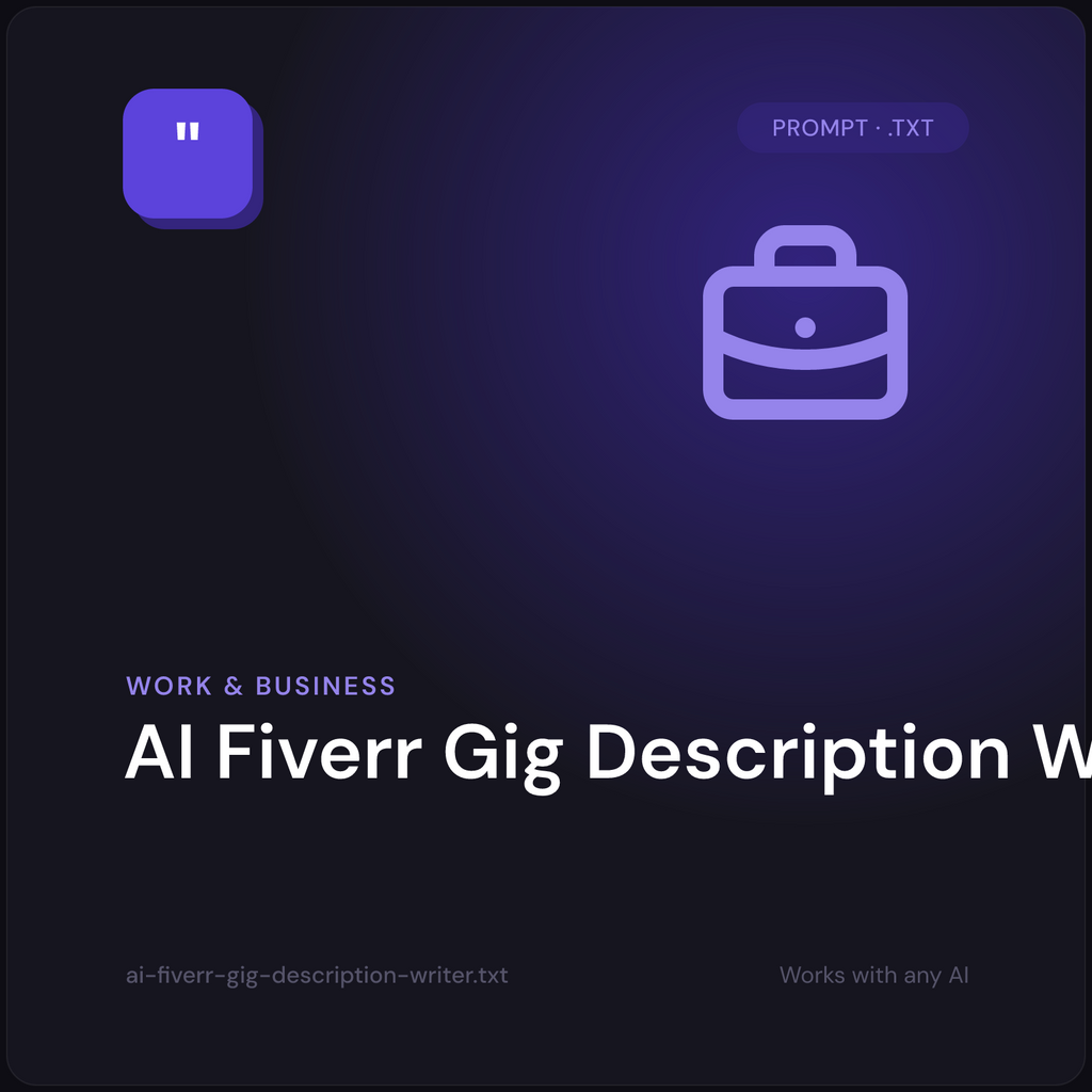 AI Fiverr Gig Description Writer prompt cover