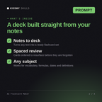 What's inside the AI Flashcard Maker AI prompt: Notes to deck, Spaced review, Any subject