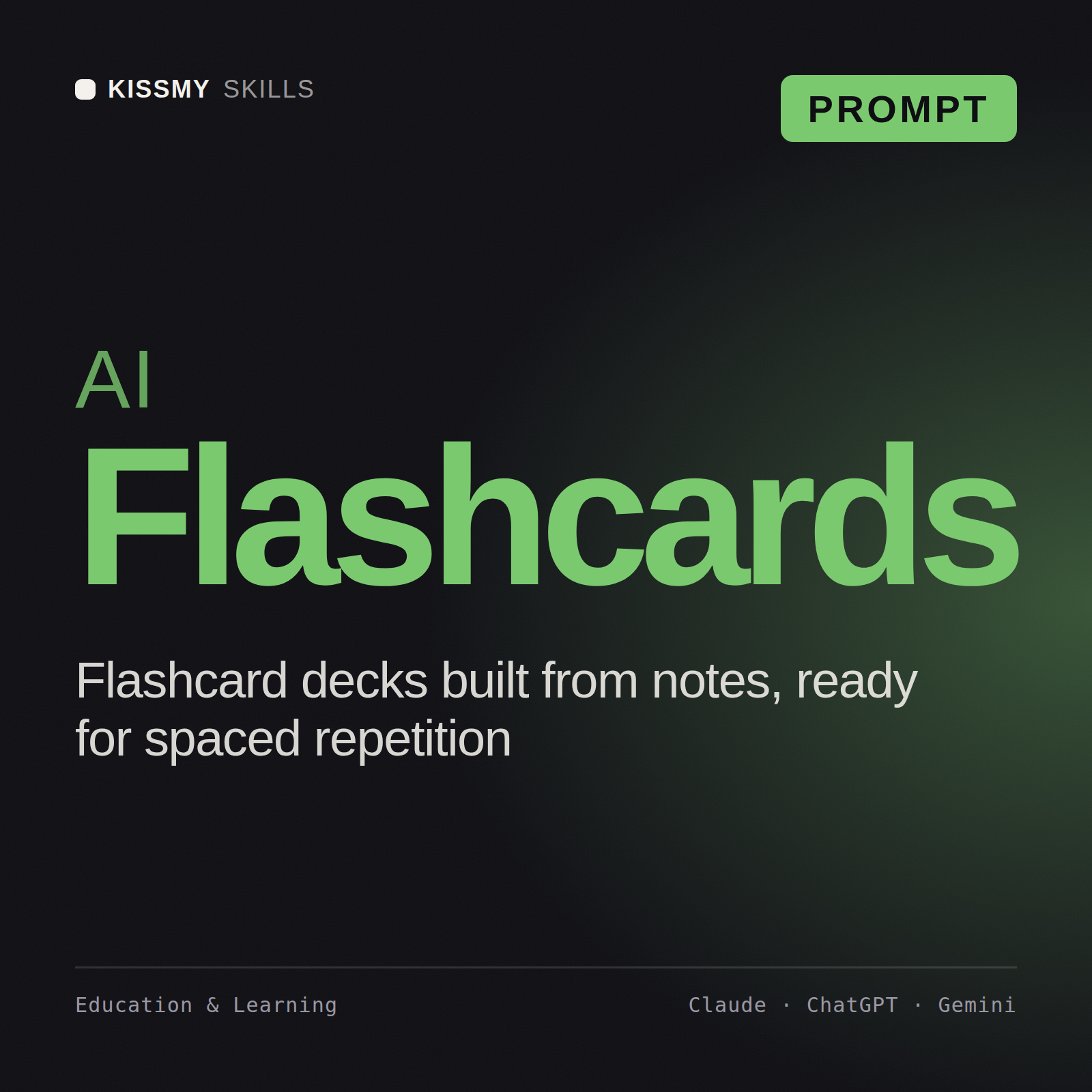 AI Flashcards AI prompt by KissMySkills, cover
