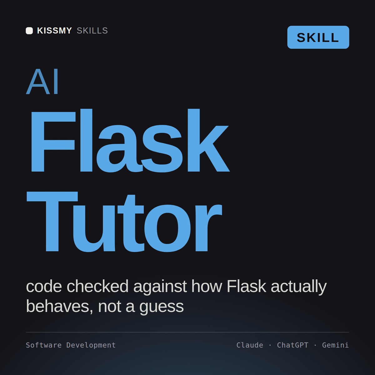 AI Flask Tutor AI skill by KissMySkills, cover
