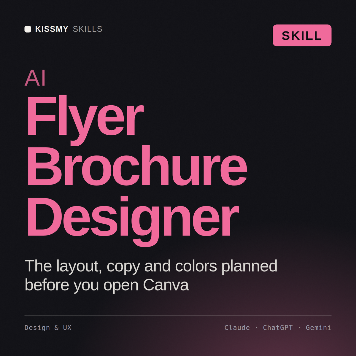 AI Flyer Brochure Designer AI skill by KissMySkills, cover