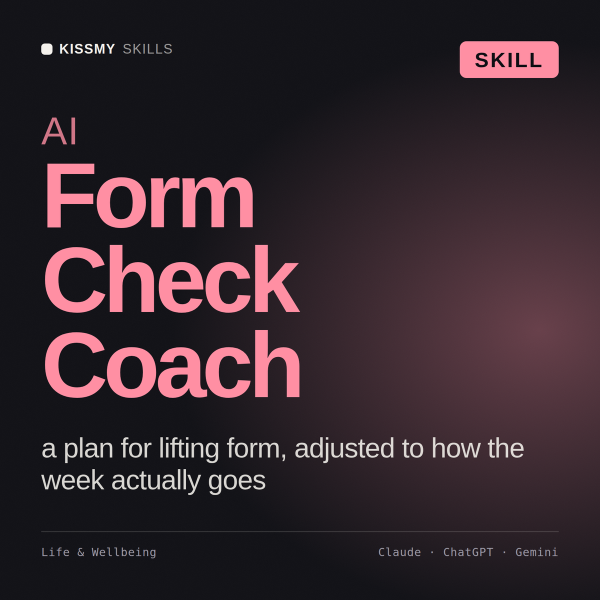 AI Form Check Coach AI skill by KissMySkills, cover