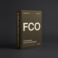 Freelance Contract Generator Claude skill by KissMySkills, deep olive bronze-green bookcloth cover with the monogram FCO