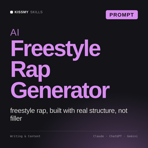 AI Freestyle Rap Generator AI prompt by KissMySkills, cover