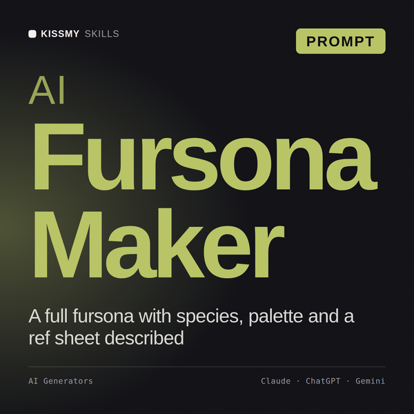 AI Fursona Maker AI prompt by KissMySkills, cover
