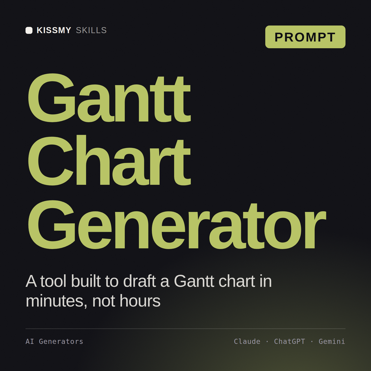 Gantt Chart Generator AI prompt by KissMySkills, cover