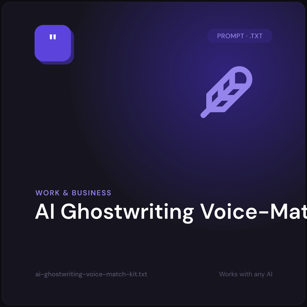 AI Ghostwriting Voice-Match Kit prompt cover