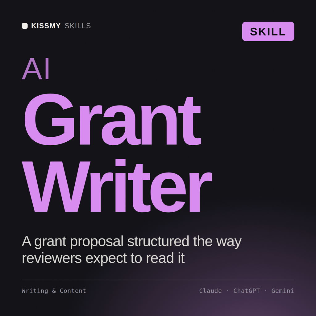 AI Grant Writer AI skill by KissMySkills, cover