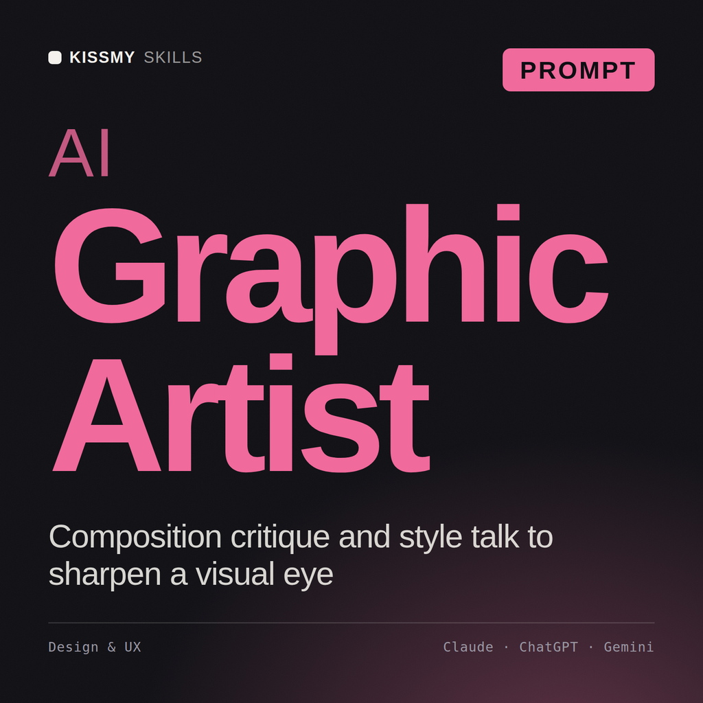 AI Graphic Artist AI prompt by KissMySkills, cover