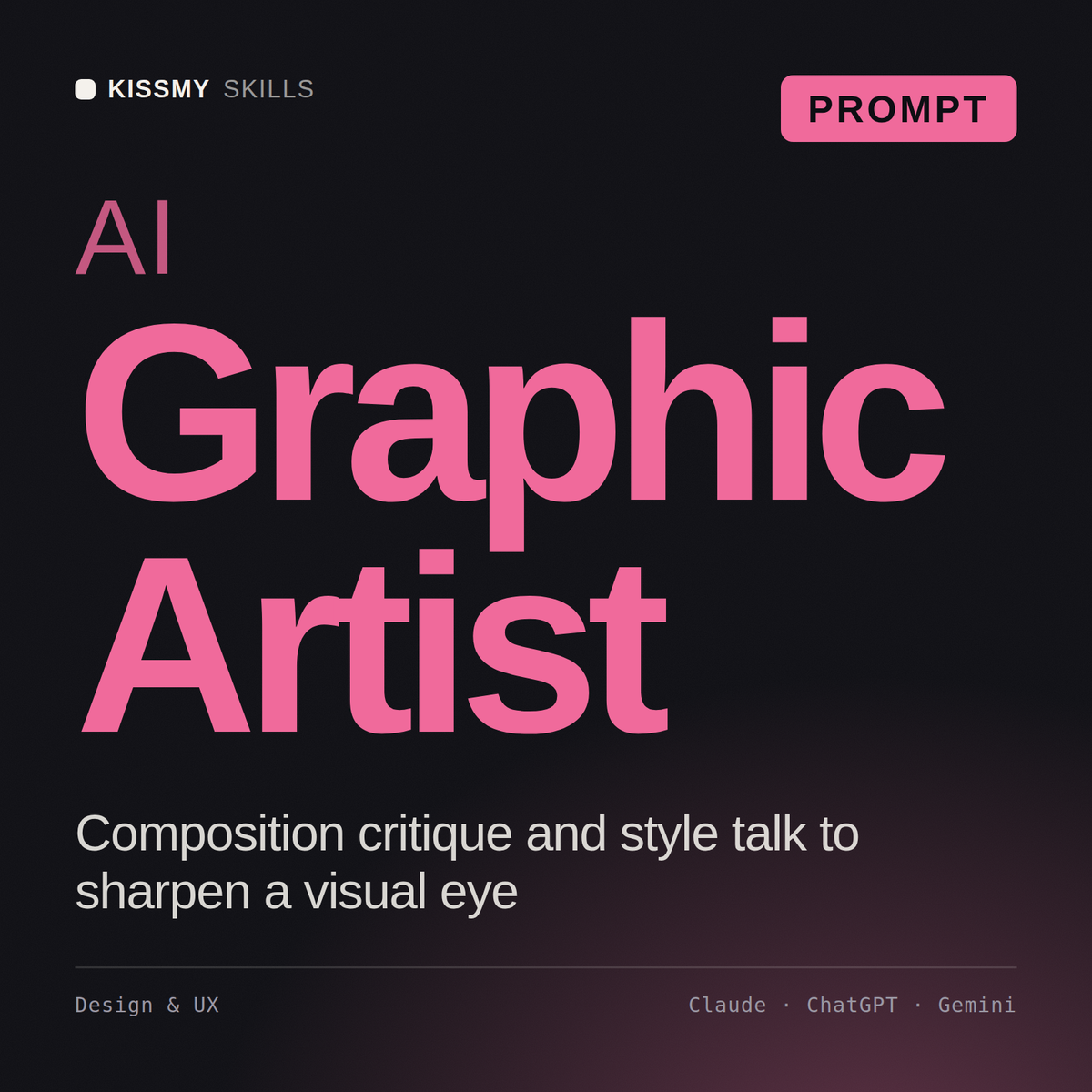 AI Graphic Artist AI prompt by KissMySkills, cover