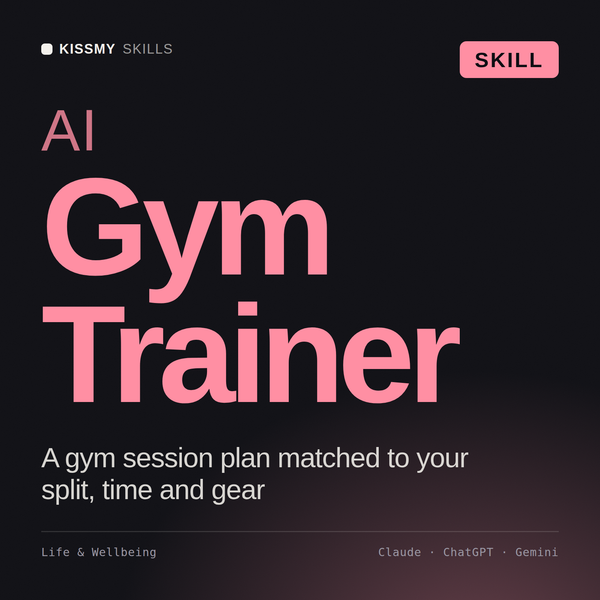 AI Gym Trainer AI skill by KissMySkills, cover