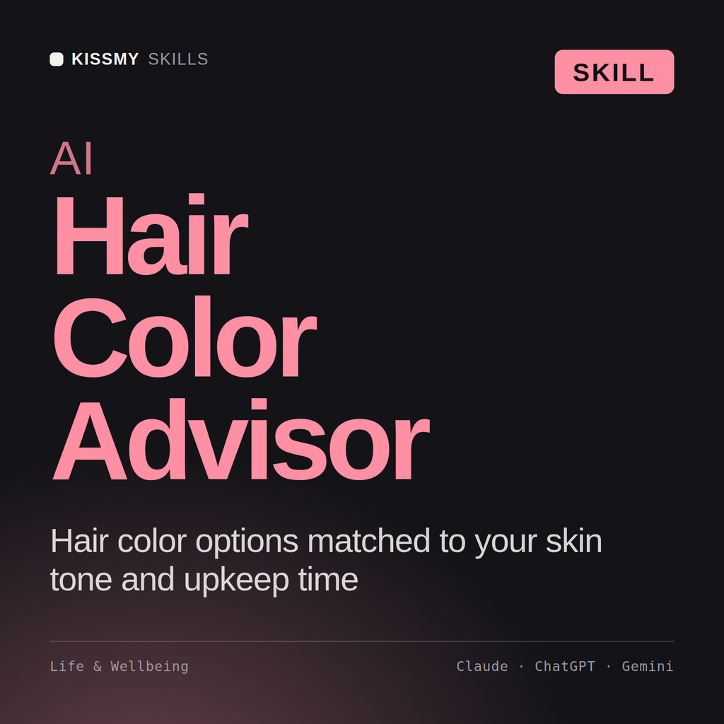 AI Hair Color Advisor AI skill by KissMySkills, cover