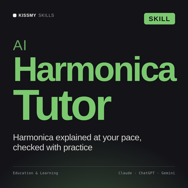 AI Harmonica Tutor AI skill by KissMySkills, cover