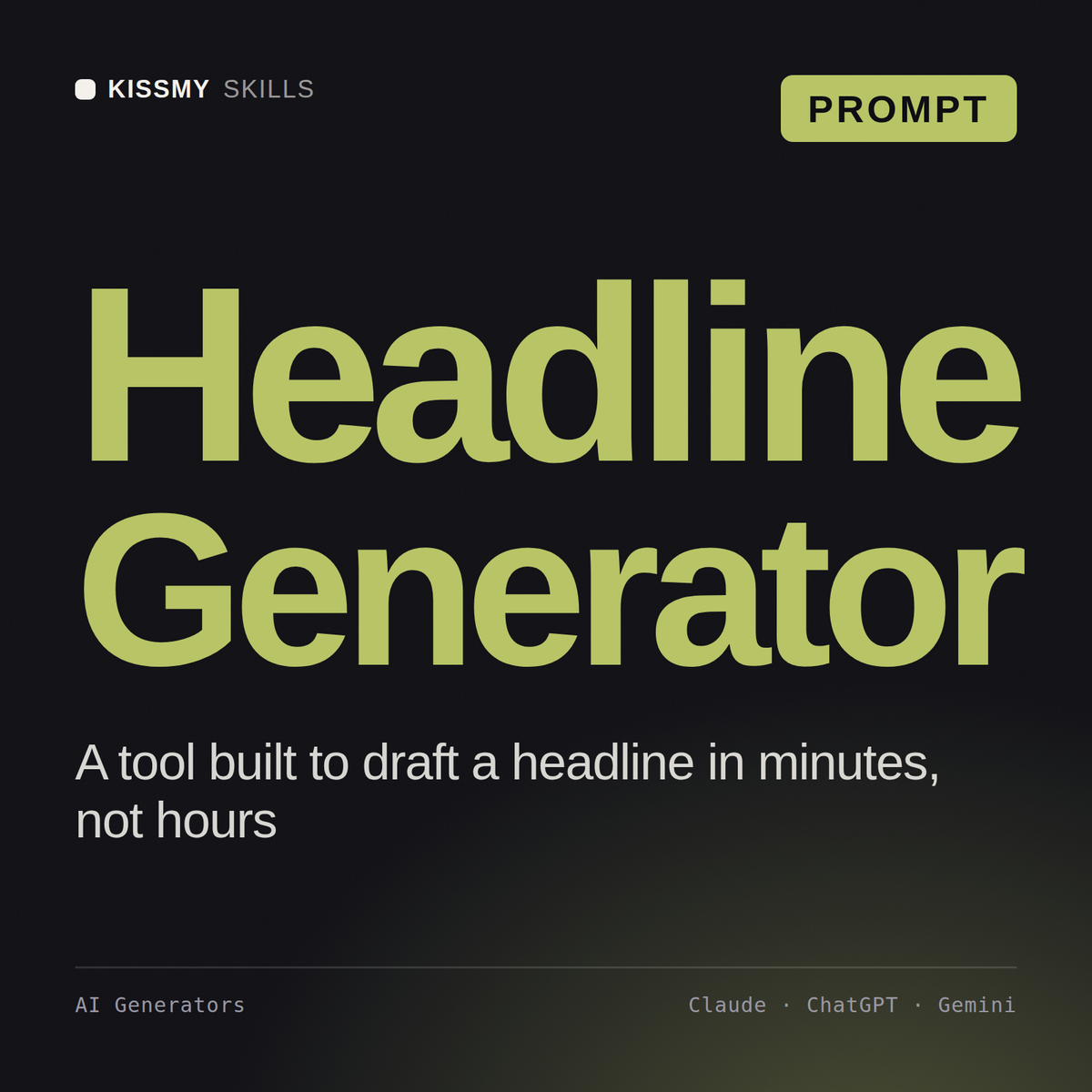 Headline Generator AI prompt by KissMySkills, cover