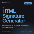 AI HTML Signature Generator AI prompt by KissMySkills, cover