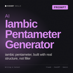 AI Iambic Pentameter Generator AI prompt by KissMySkills, cover