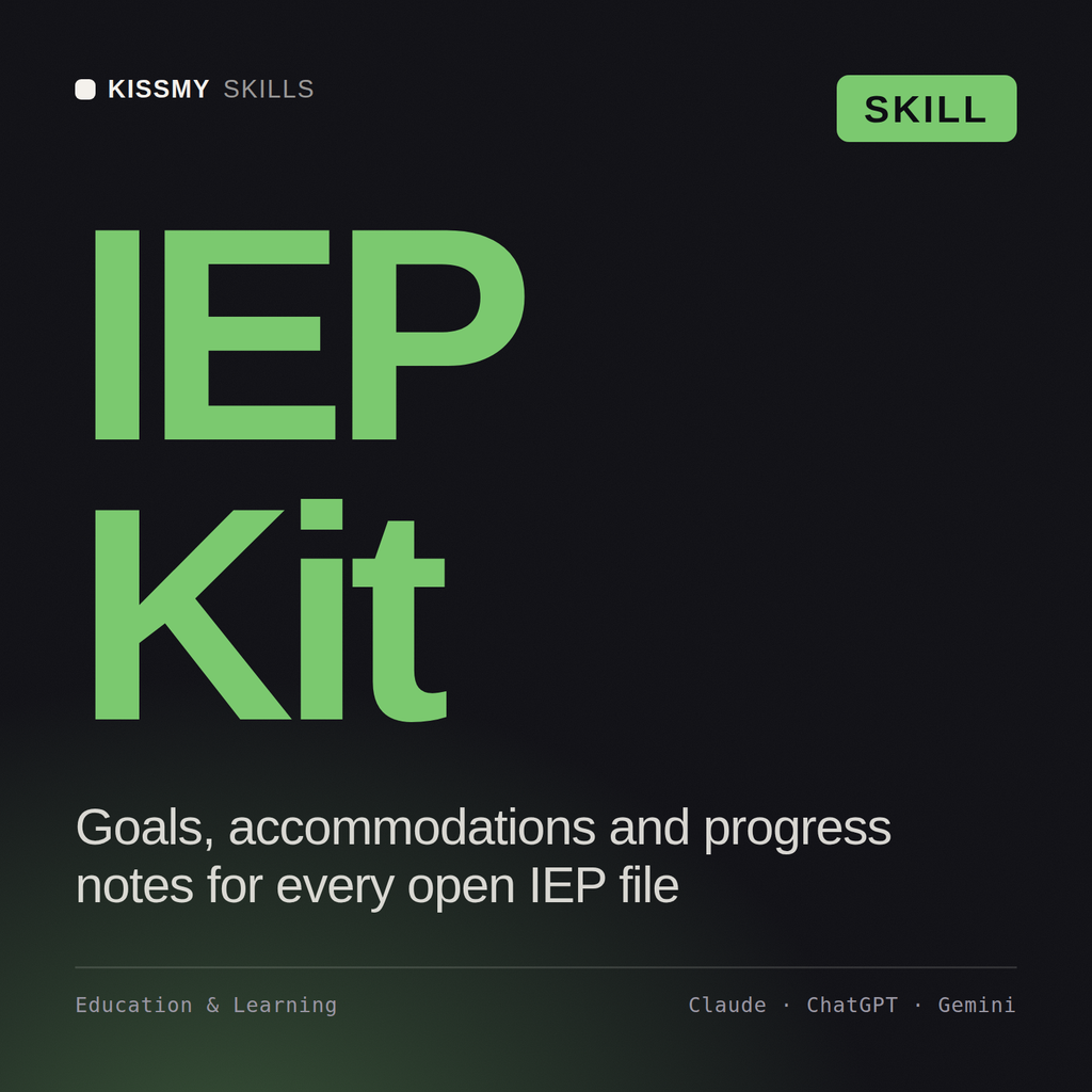 IEP Kit AI skill by KissMySkills, cover