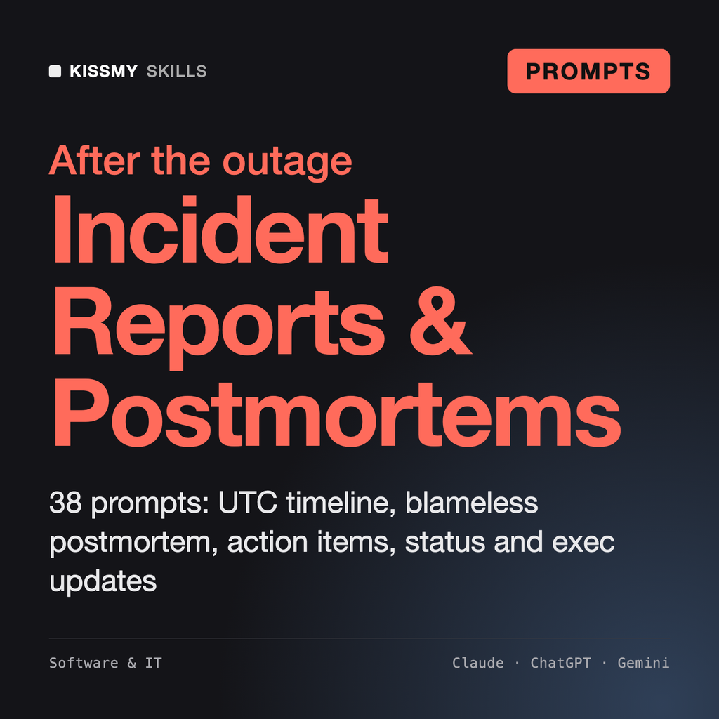 AI Incident Report & Postmortem Generator by KissMySkills, cover