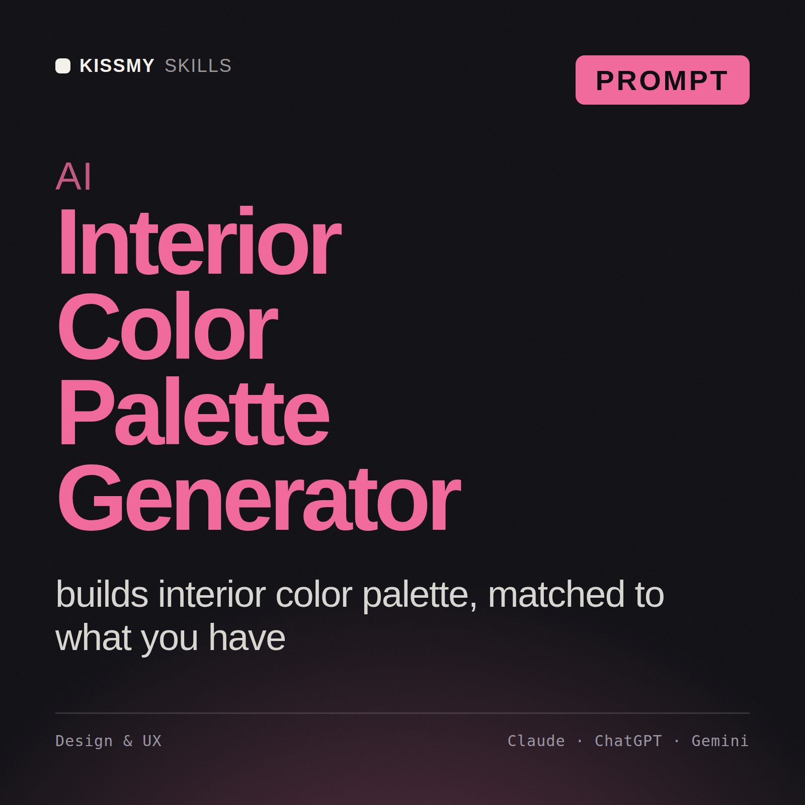 AI Interior Color Palette Generator AI prompt by KissMySkills, cover