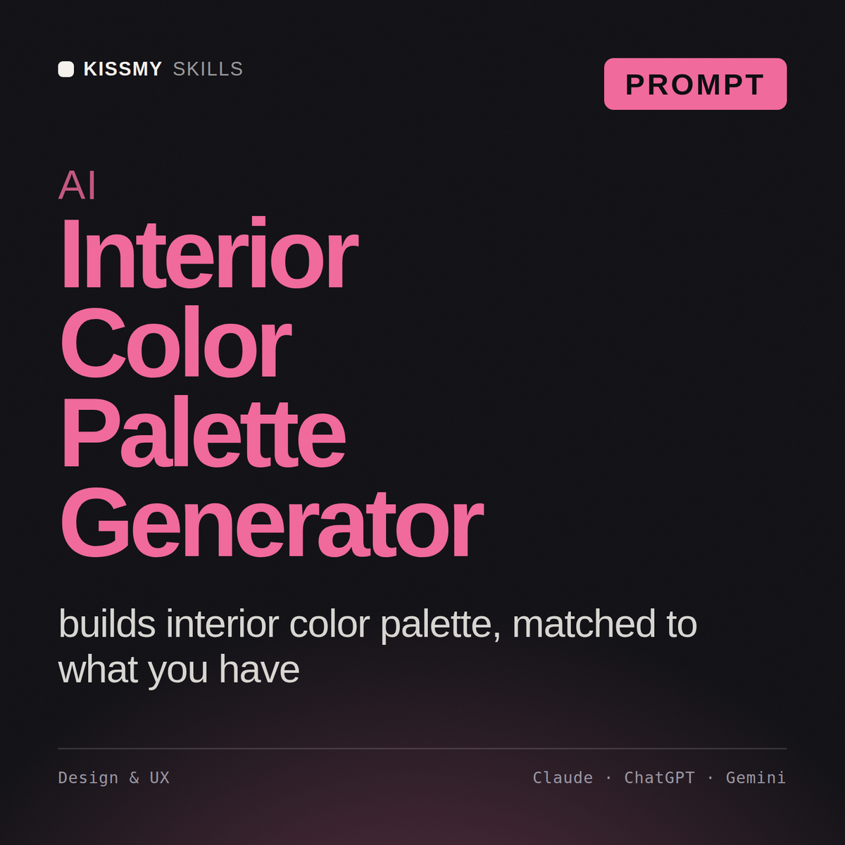 AI Interior Color Palette Generator AI prompt by KissMySkills, cover