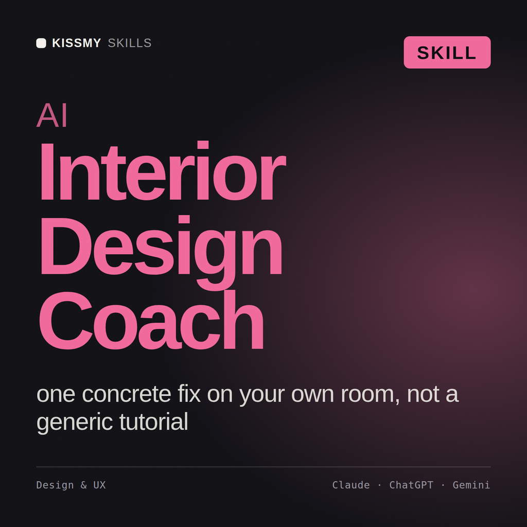 AI Interior Design Coach AI skill by KissMySkills, cover