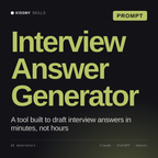 Interview Answer Generator AI prompt by KissMySkills, cover