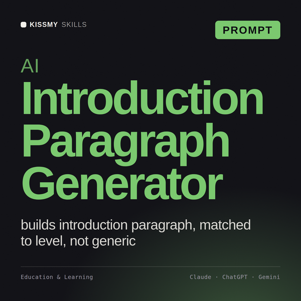 AI Introduction Paragraph Generator AI prompt by KissMySkills, cover