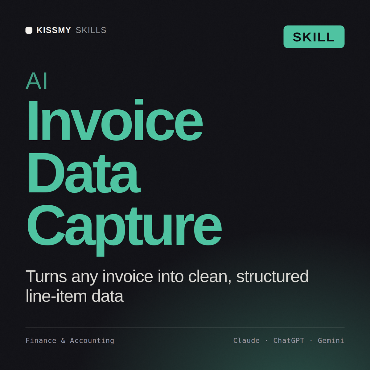 AI Invoice Data Capture AI skill by KissMySkills, cover