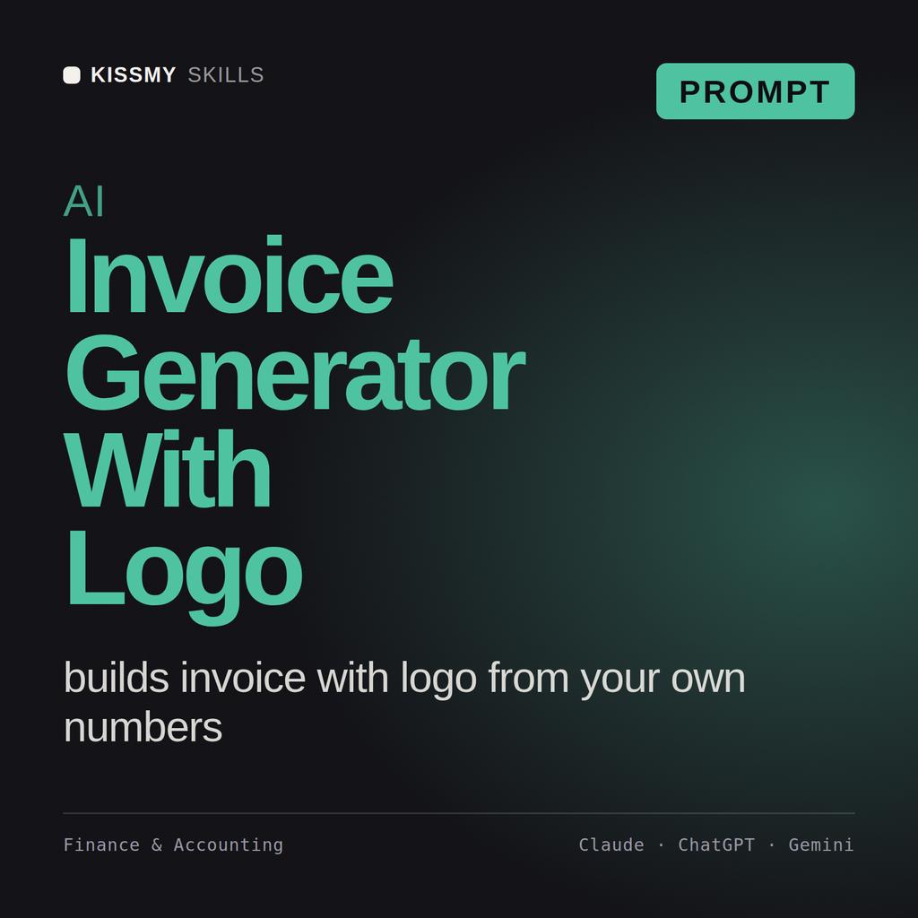 AI Invoice Generator With Logo AI prompt by KissMySkills, cover