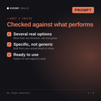 What's inside the AI Jingle Generator AI prompt: Several real options, Specific, not generic, Ready to use