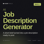 AI Job Description Generator AI skill by KissMySkills, cover