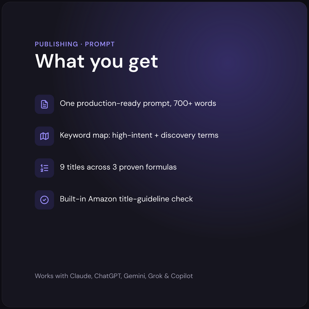 AI KDP Title & Subtitle Generator - what you get