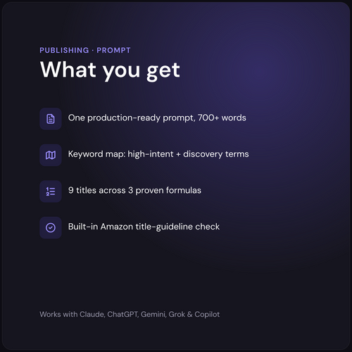 AI KDP Title & Subtitle Generator - what you get