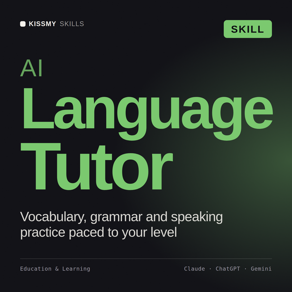 AI Language Tutor AI skill by KissMySkills, cover