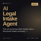 AI Legal Intake Agent AI skill by KissMySkills, cover