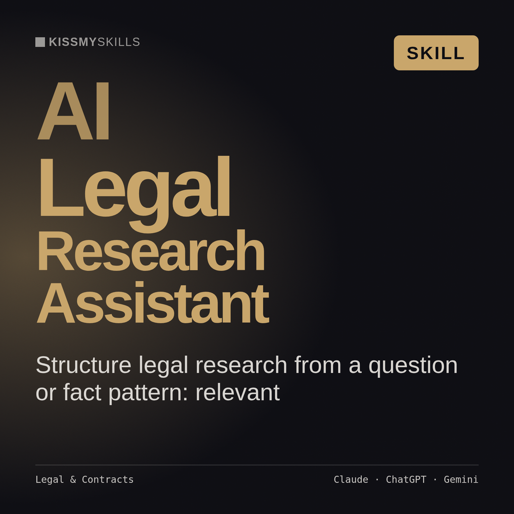 AI Legal Research Assistant AI skill by KissMySkills, cover