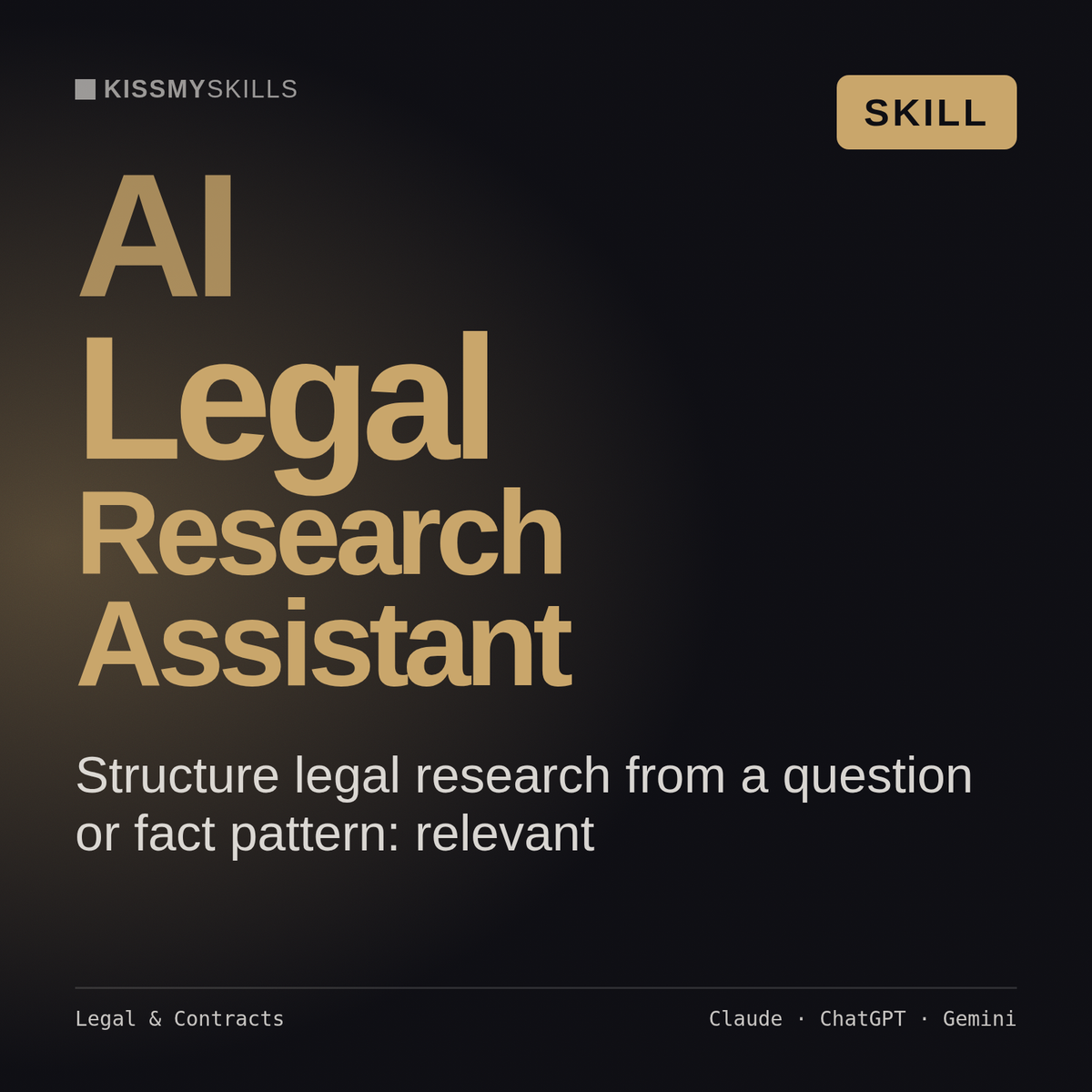 AI Legal Research Assistant AI skill by KissMySkills, cover