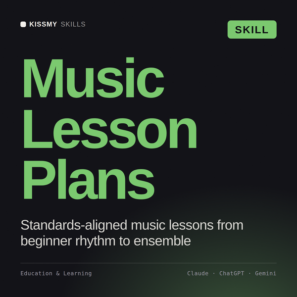 Music Lesson Plans AI skill by KissMySkills, cover