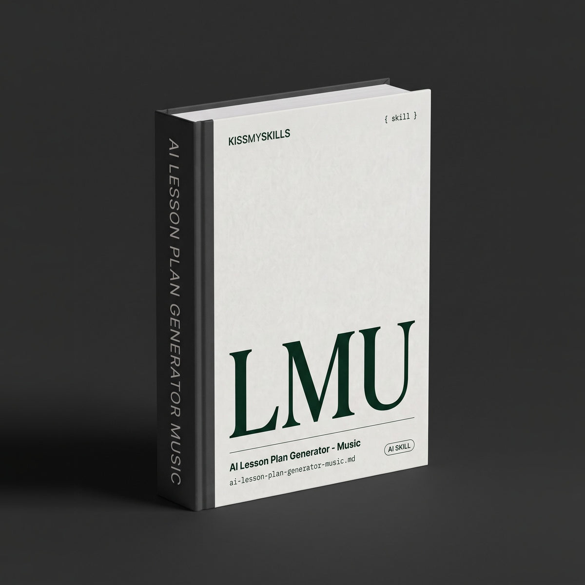 Music Lesson Plan Claude skill by KissMySkills, chalk white laid paper cover with the monogram LMU