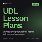 UDL Lesson Plans AI skill by KissMySkills, cover