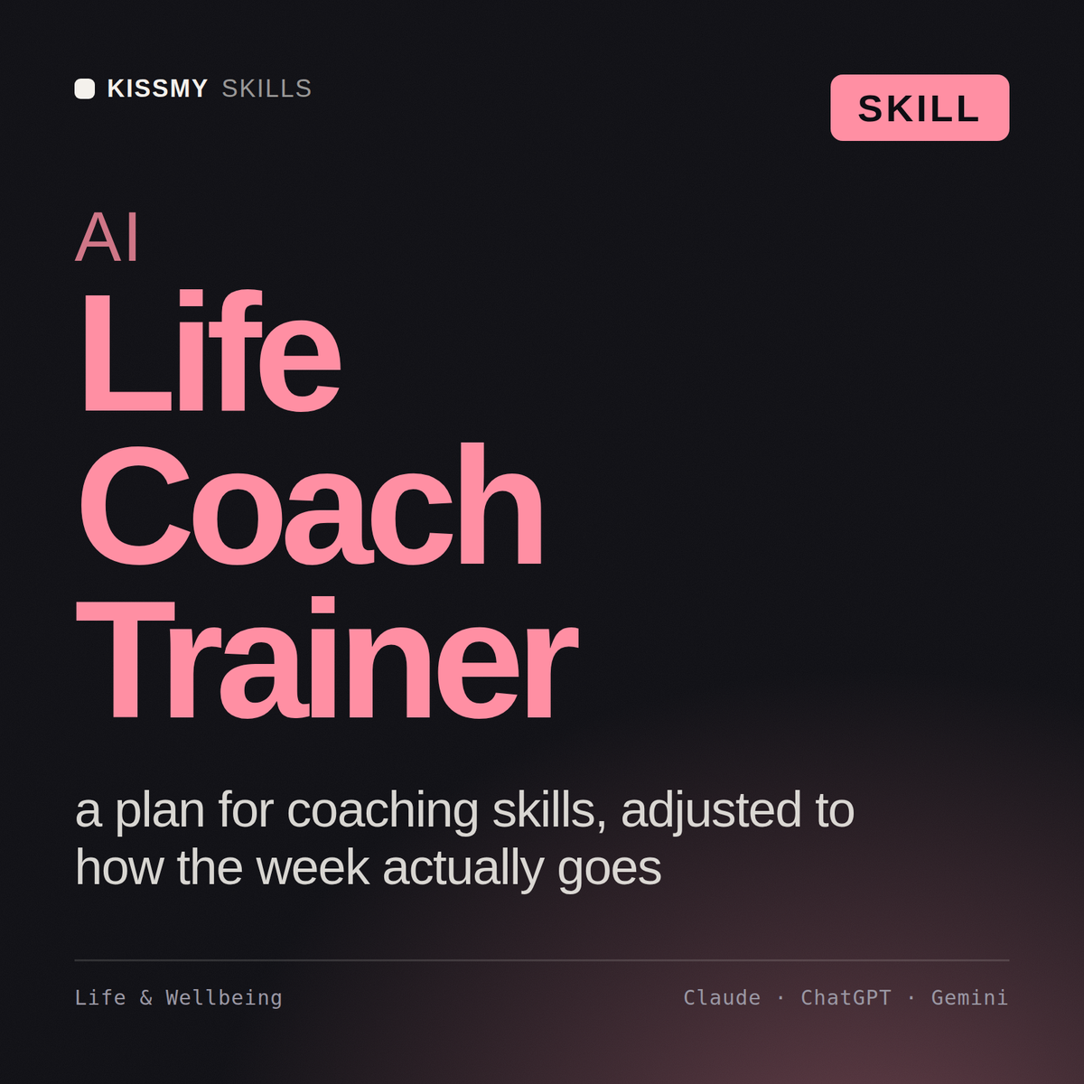 AI Life Coach Trainer AI skill by KissMySkills, cover