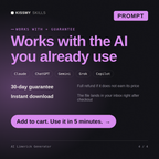 The AI Limerick Generator AI prompt works with Claude, ChatGPT, Gemini and any AI chat, 30-day money-back guarantee