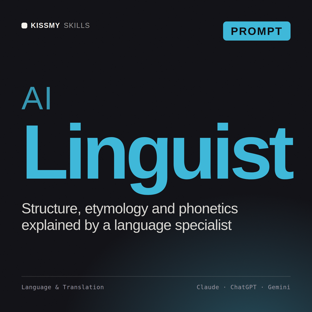 AI Linguist AI prompt by KissMySkills, cover