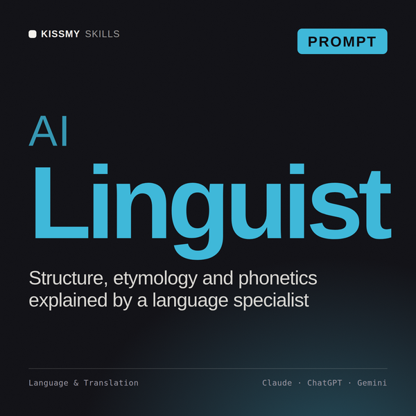 AI Linguist AI prompt by KissMySkills, cover