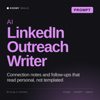 AI LinkedIn Outreach Writer AI prompt by KissMySkills, cover