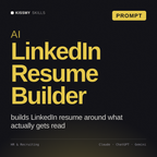 AI LinkedIn Resume Builder AI prompt by KissMySkills, cover